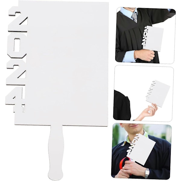 2024 Graduation Fan DIY Håndverksvifter Klasse 2024 Tilbehør 2024 Vifte Fotoramme Sublimering Graduation Emner En Ramme Skilt Bordpynt Rektangulær
