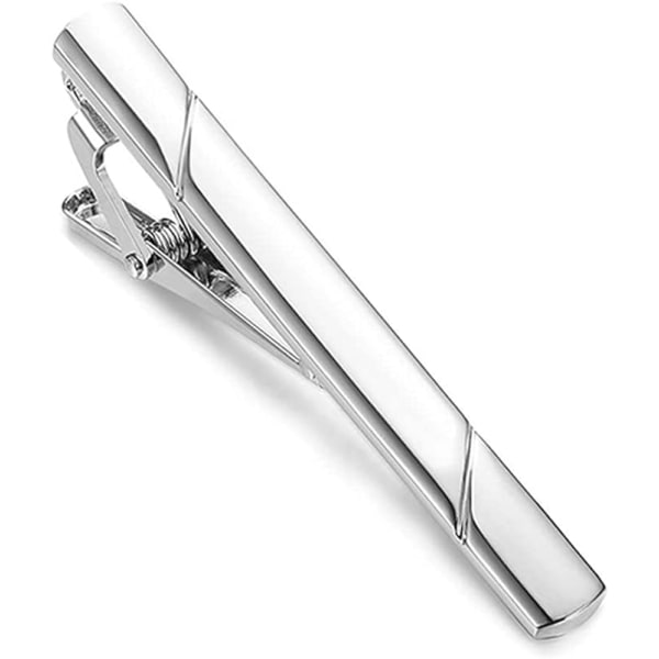 Slipsklämma i rostfritt stål för män (silver) Minimalistisk slips slips B