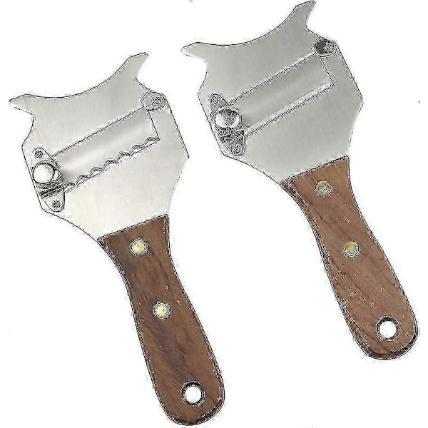 Trøffelkutter, 2 deler, justerbar bølgete og rett bladkutter, trehåndtak, ostekutter for grønnsaker, hvitløk, sopp
