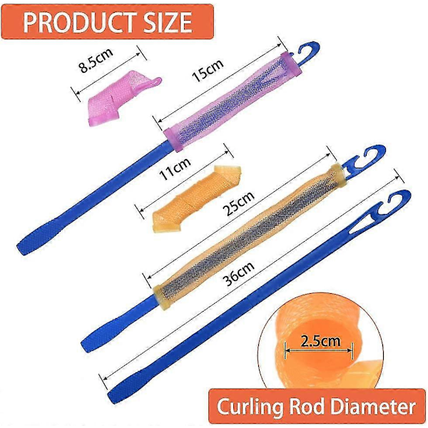 Hår Curlers Til Kort Hår, Ingen Varme Hårruller Spiral Curlers, 15cm/25cm Hår Curlers Styling Kit Med Styling Kroge, DIY Frisure Værktøjer Til Kvinder