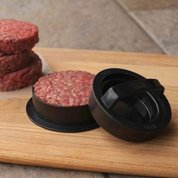 Set med 3-i-1 hamburgarepress + 50 st hamburgerpapper