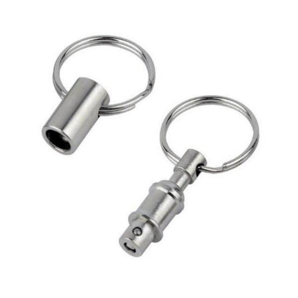 /#/12 stk. nøglering med hurtigudløser med dobbelt splitring, løs, sølv/#/