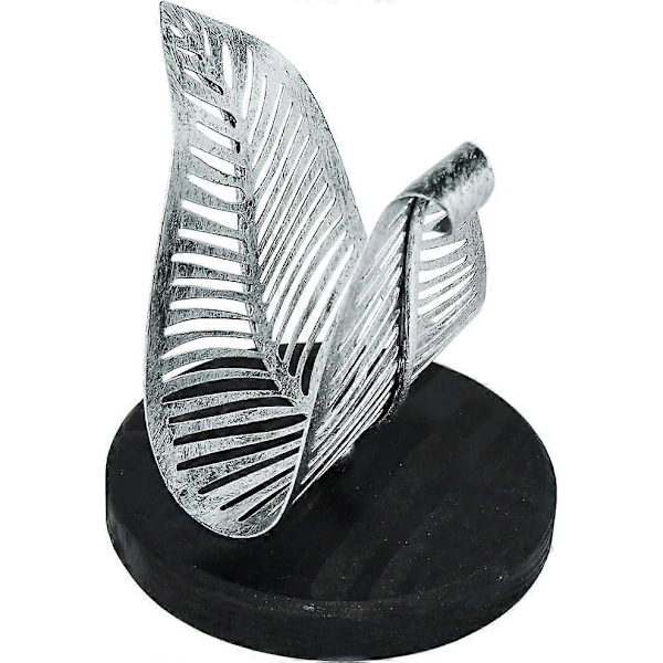 Fritstående Moderne Servietholder m/ Sølv Metalblad & Sort Træ