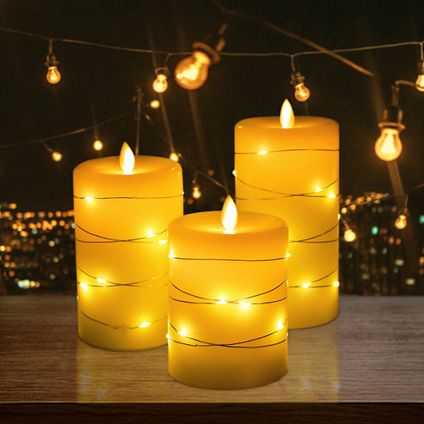LED-ljus med 360 graders synvinkel, stjärnformade ljusslingor, 3 st