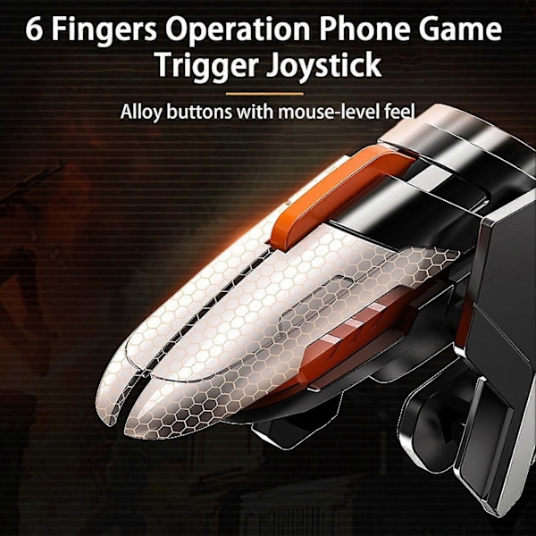 Mobil Spillkontroller Rask Respons Lav Latens Høy Sensitiv Ultralett Bred Kompatibel Mobil Spillkontroller 6 Finger Trigger Joystick Telefon