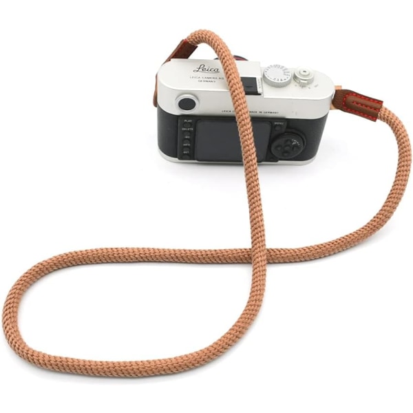 Kamerarem med rep (mörkgrön), handgjord kamerarem i bomull