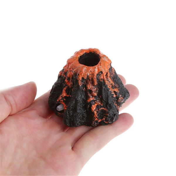 1 sett Akvarium Ornament Vulkan Form Ornament Luftboble Sto