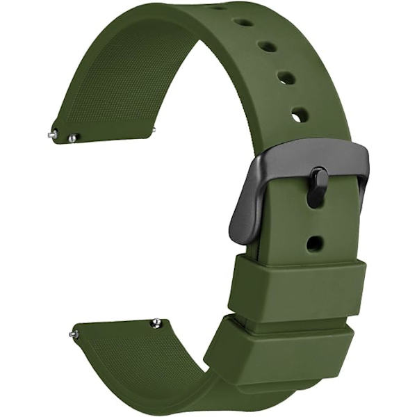 18mm Silikonarmband med Svart Spänne, Snabbavtagning