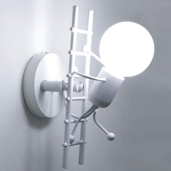 Vegglampe Innendørs Liten Jernfigur, Moderne Industriell Vegglampe