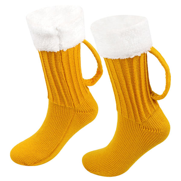 #Höst- och vinterstrumpor i stickad varm modell till mitten av vaden, öl#