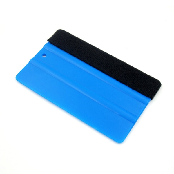 Two sets of blue felt edge film scrapers, adhesive scrapers, pla