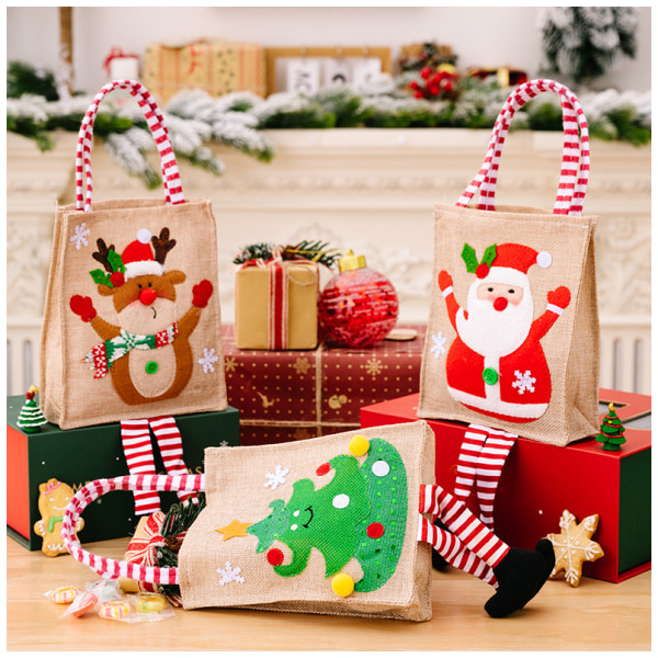 #1 stykke julegavetaske - Elk , genanvendelig julemulepose wi#