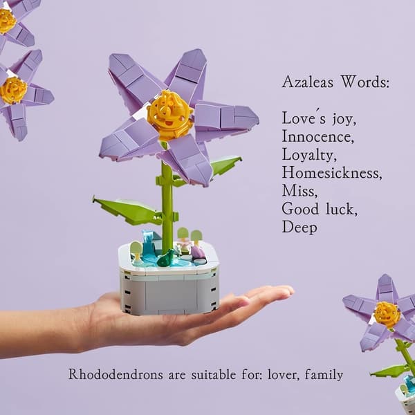 #Rhododendron, Kunstig Blomstrende Buket Byggeklodser S#