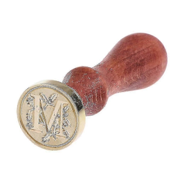 DIY Messinghode 26 Bokstaver A-å Seglvoksstempel Trehåndtak Scrapbooking M-CE