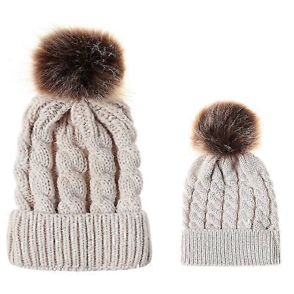 Udendørs dame vinter termisk strikket uld twist skihue (beige) 1 stk