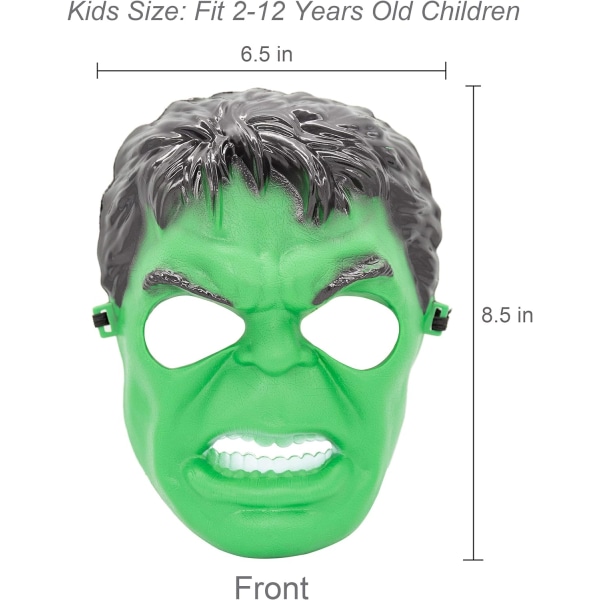 Hulk-mask för barn, superhjälte kostym födelsedag leksakspresent för barn