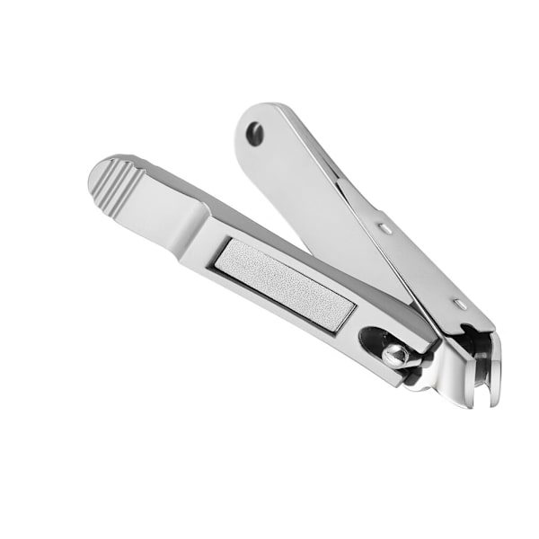 En holdbar negleklipper med skråt perle-kromfinish, udstyret med en integ