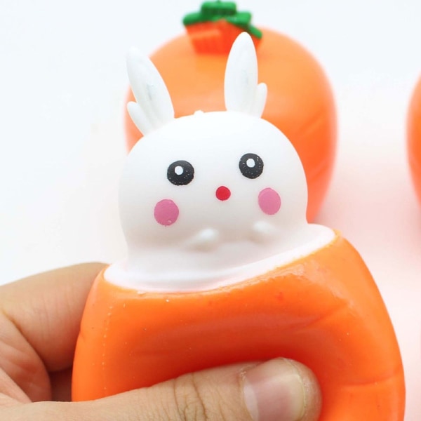 2-pack morot kanin anti-stress leksaker (slumpmässig färg), tecknad Squ