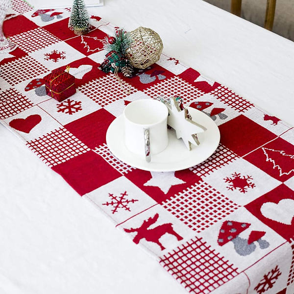 *Snögubbe Tryckt Jul Bordslöpare Jul Bordsduk 180*