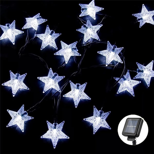 *Solcellslampor för utomhusbruk, 5 m 20 LED-stjärnslinga 8 m*