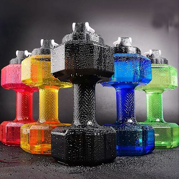 1 stk. Dumbbell Formet Vandflaske Bærbar Sports Vandkedel Mode Vægtløftning Dumbbell Kop Fitness Vandflaske (Blå)