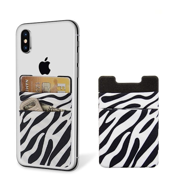 #Dobbeltlags Lycra Mobiltelefon Kortlomme - Zebra Trykk, Multifun#