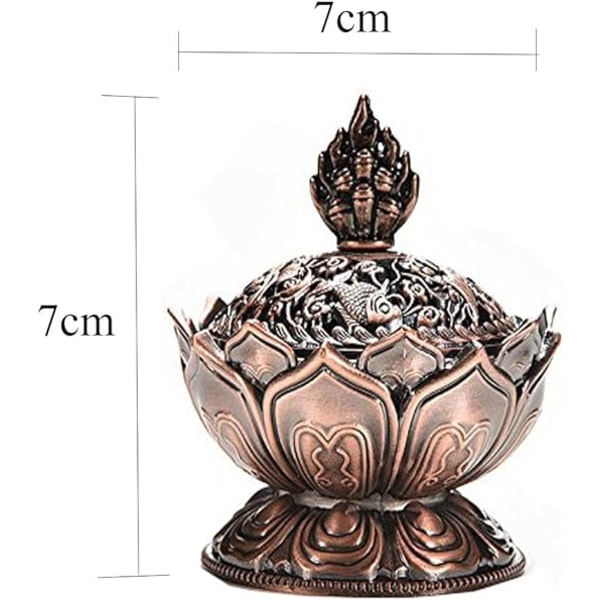 Lotus Røgelsebrænder Vintage Mini Røg Legering Keglebrænder Censer B