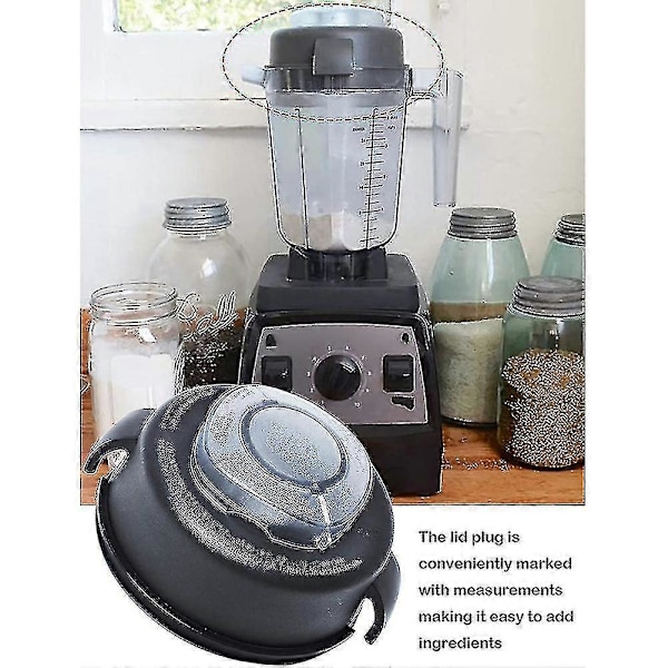 2-delt låg og prop, kompatibel med Vitamix 64 ounce (høj profil) beholderblender udskiftningsdele til