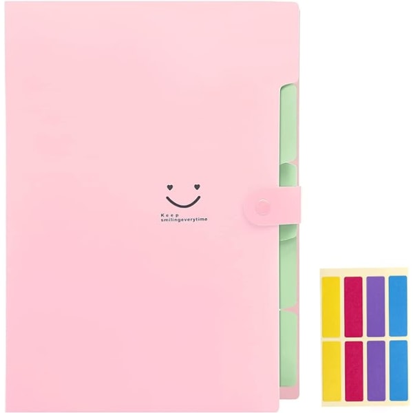 /#/Pink smiley, A4 størrelse multi-lags mappe, 32.5*24cm, vandtæt,/#/