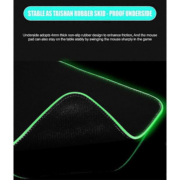 Stor RGB Gaming Musematte - Utvidet Myk Datamaskin Tastaturmatte Sklisikker Gummibase for Gamere Esports Profesjonelle 300*250MM