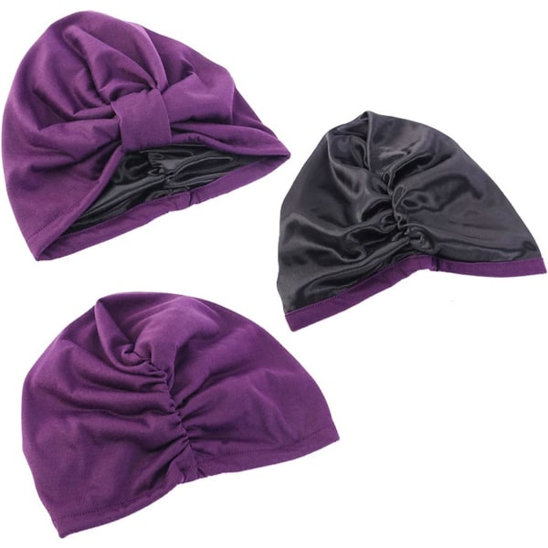 #(sort) badehætte, blød bomuldshat turban hat#