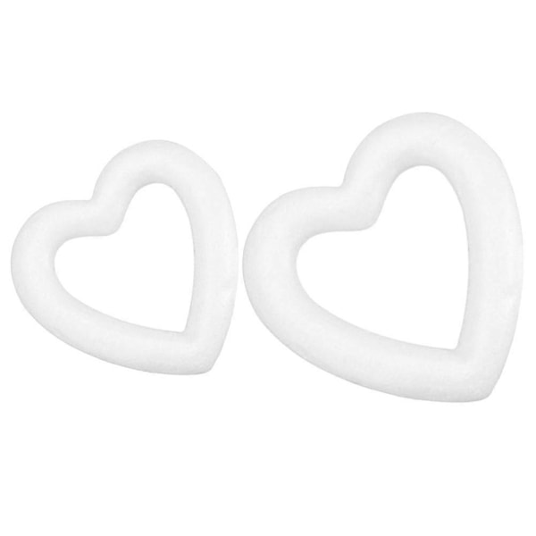 2 stk. Skum Hule Hjerter DIY Hjerteformede Forme Umalede Hjerte Kranse Skum Kranse DIY Forsyninger