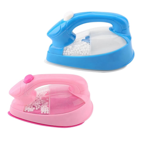 1 stk. Mini Elektrisk Strygejern Plastik Pink Børn Baby Pige Lade Som Om Legetøj til Husholdningsapparater Tilfældig Farve