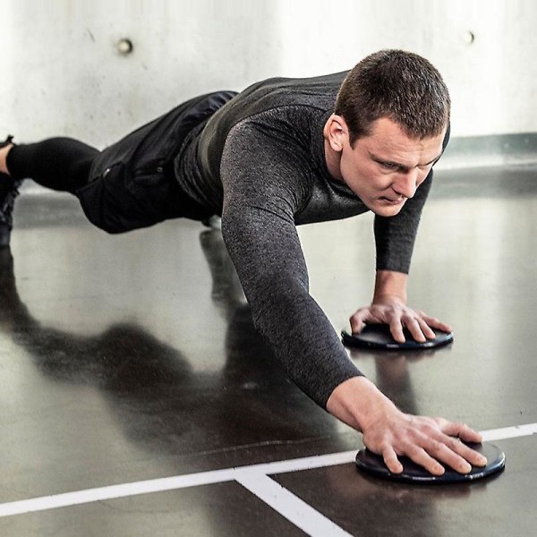 /#/sort-2stk Glidende Diske Slider Fitness Disk Øvelse Glidende Pl/#/