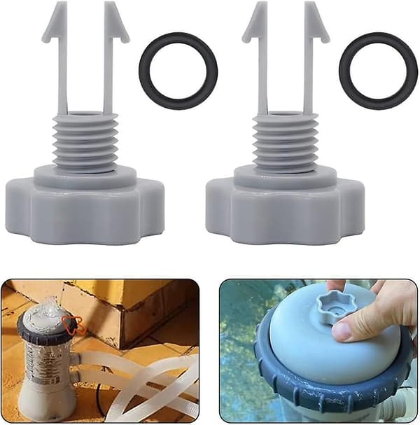 2 STK Udskiftningsluftudløserventil og O-ring til Intex 10460 10264 Filterpumpe