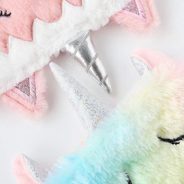2 st Unicorn Sovmask, Cartoon Resemask för Flickor, Svart