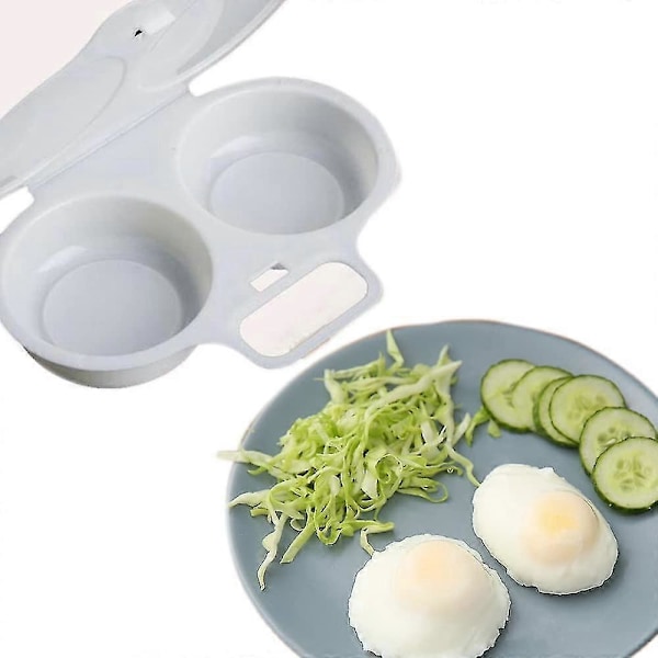 2 st Mikrovågsugn Äggkokare Non-stick Läcksäker Mikrovågsugn Pocherad Äggtillverkare Snabb Frukost Äggkokare (vit)