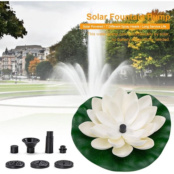 Solcellsdriven Fontänpump - Flytande Solvattenpump-Set för Pool
