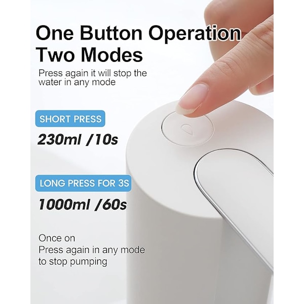 #Vanddispenser 5 Gallons Vandflaske Pumpe USB Opladning Automatisk Drikkemands Vandpumpe#