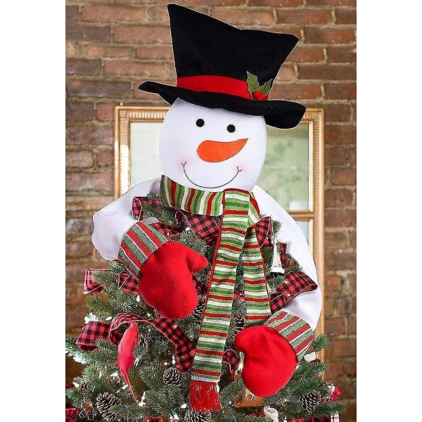 Christmas Tree Topper Snowman Hugger - Xmas Holiday Vinter Wonderland Party Dekoration Ornament Supplies