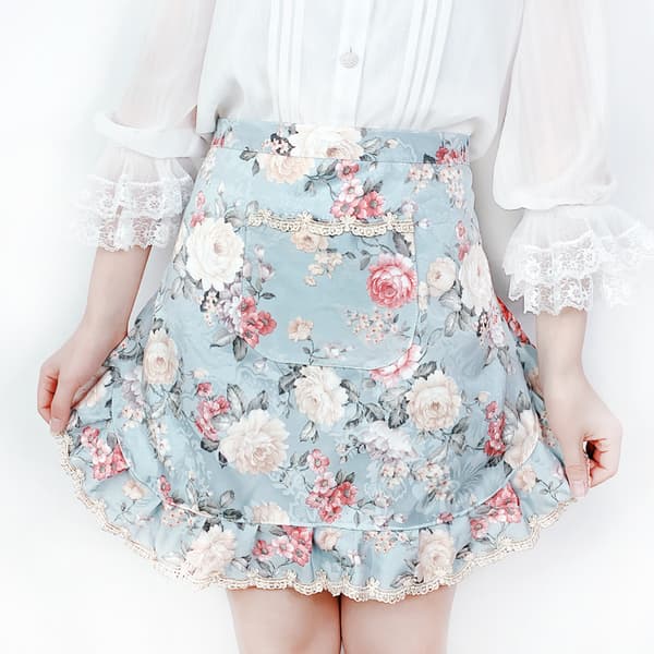 #Mode Halvförkläde Pastoral Stil Spetsbroderad Serveringspersonal Väntinna Midje Förkläde#