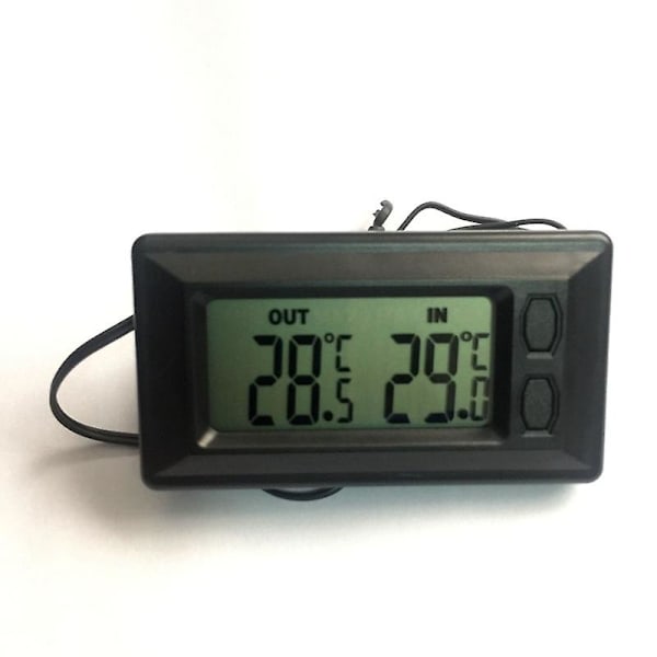 Termometer for bilinteriør og eksteriør, LCD digitalt display med termometer