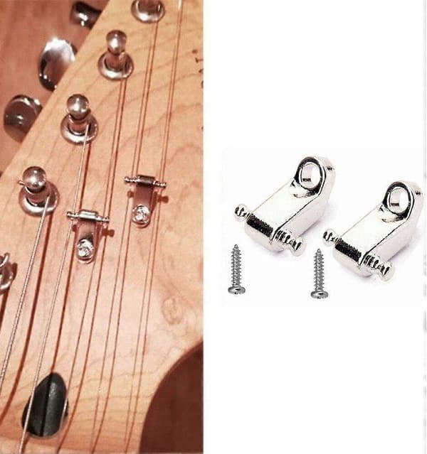 Gitarrstränghållare 2st Elektrisk Gitarr Rullsträngträd Hållare med Skruvar Stränghållare för Elgitarr