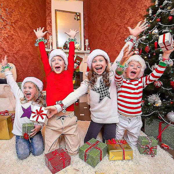 16 stycken jularmband röd grön armband för jul barnkalas