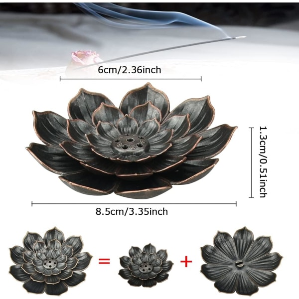 2 stk Lotus Røgelsespindeholder 8,8 cm Mesh Røgelsespindeholder