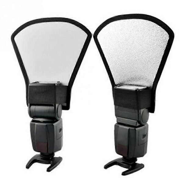 Flash Diffuser Lys Softbox Reflektor, Universal Blød Kamera Sølv Hvid Reflektor til SLR Kamera