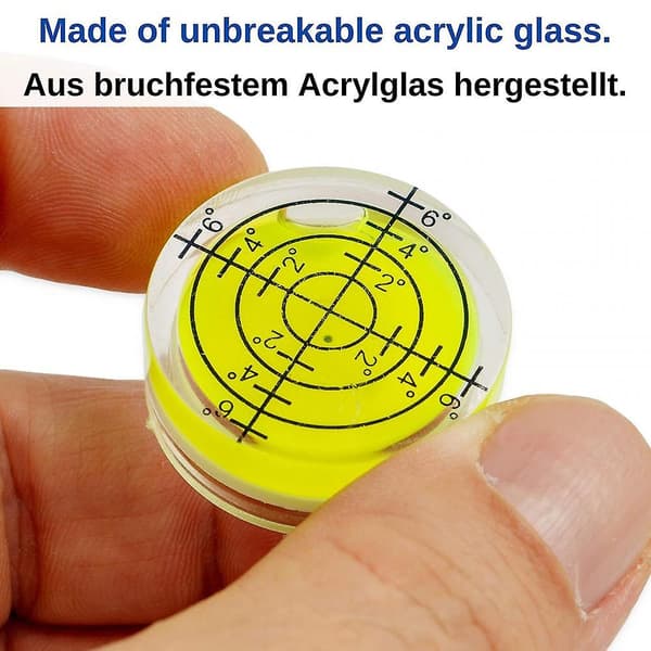 3-pack, 32 mm Diameter, Precisionsvattenpass med Luftbubbla, Mini Vattenpass för Kameror, Camping och Husvagnar, Libell