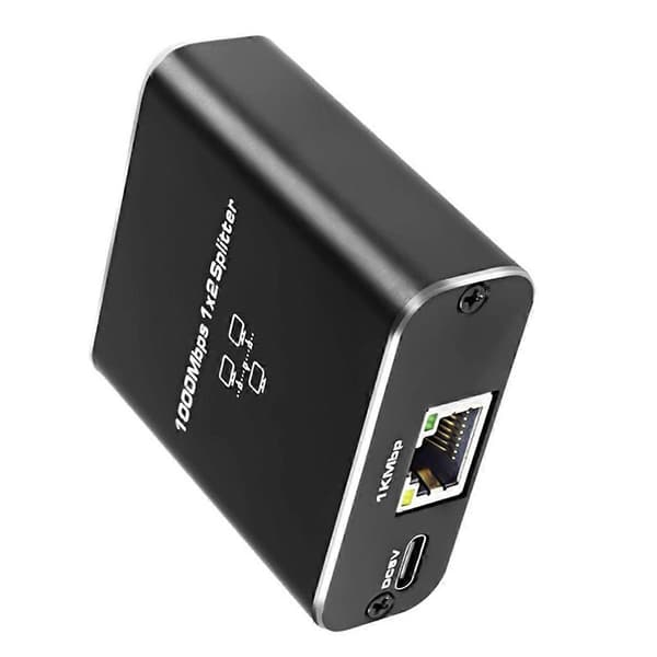 Gigabit Ethernet Splitter 1 til 2 1000Mbps RJ45 LAN Internet Splitter til ComputerHub Switch Router Digital TV