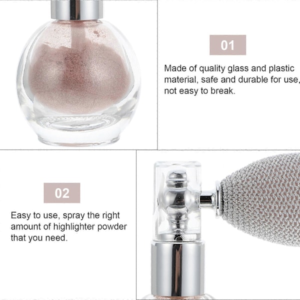 Kroppshår Highlighter Puder Sprayer Flaska Smink Glitter Puder Spruta Verktyg