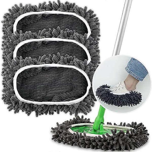 3-pakning Gjenbrukbar Moppepute for Swiffer Sweeper, Oppgradert Våt Tørr Moppeklut Vaskbare Sweeper Refill Støvmopptrekk